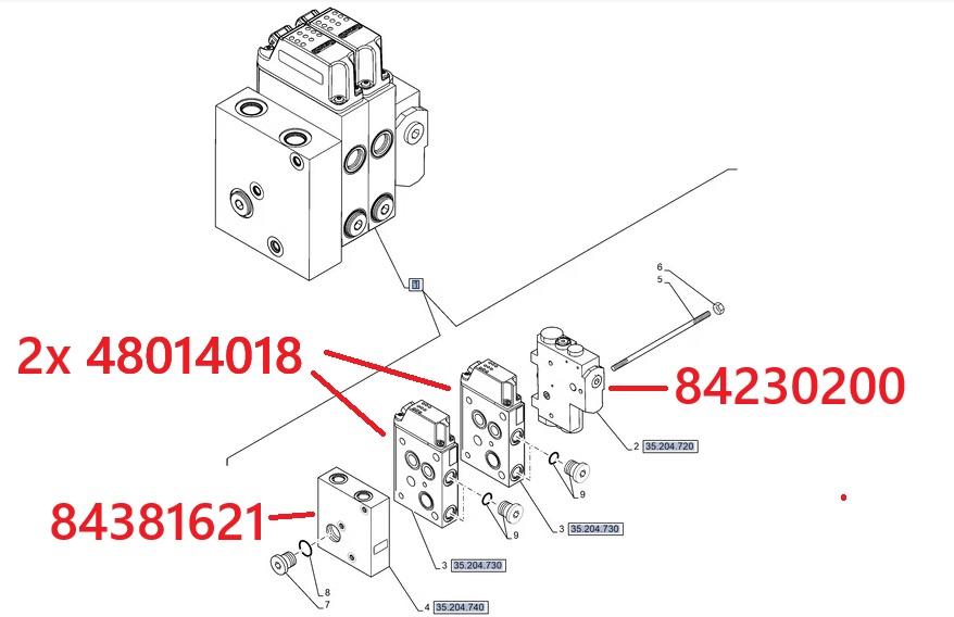 Midmount ventielen - CNH - 84570227 